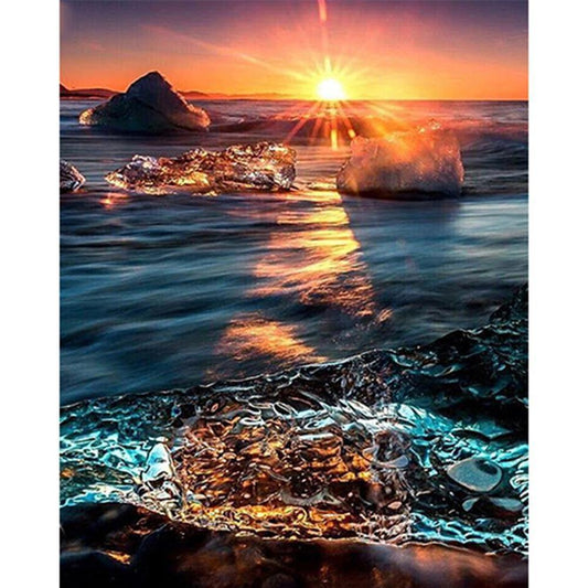 Free Sunrise at Sea - MyCraftsGfit - Free 5D Diamond Painting