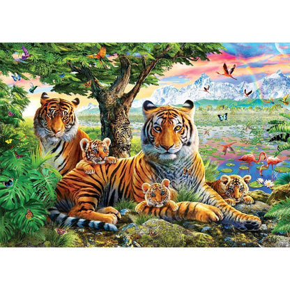 Free Tiger Family - MyCraftsGfit - Free 5D Diamond Painting