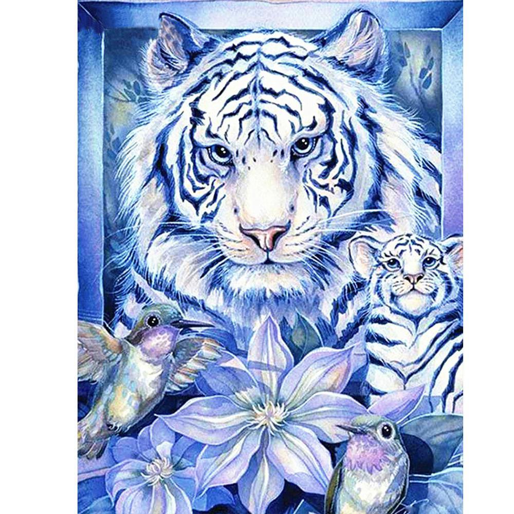 Free Tiger Flower - MyCraftsGfit - Free 5D Diamond Painting