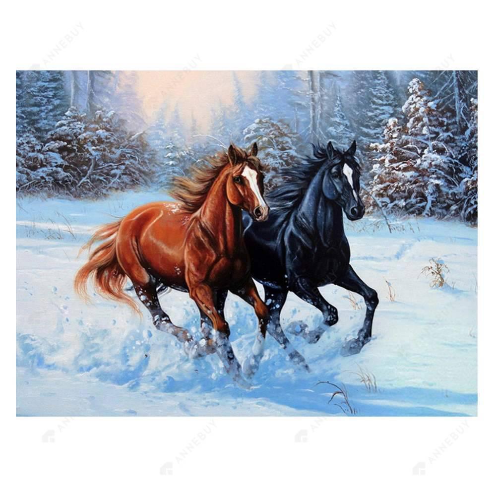 Free Two Horses - MyCraftsGfit - Free 5D Diamond Painting