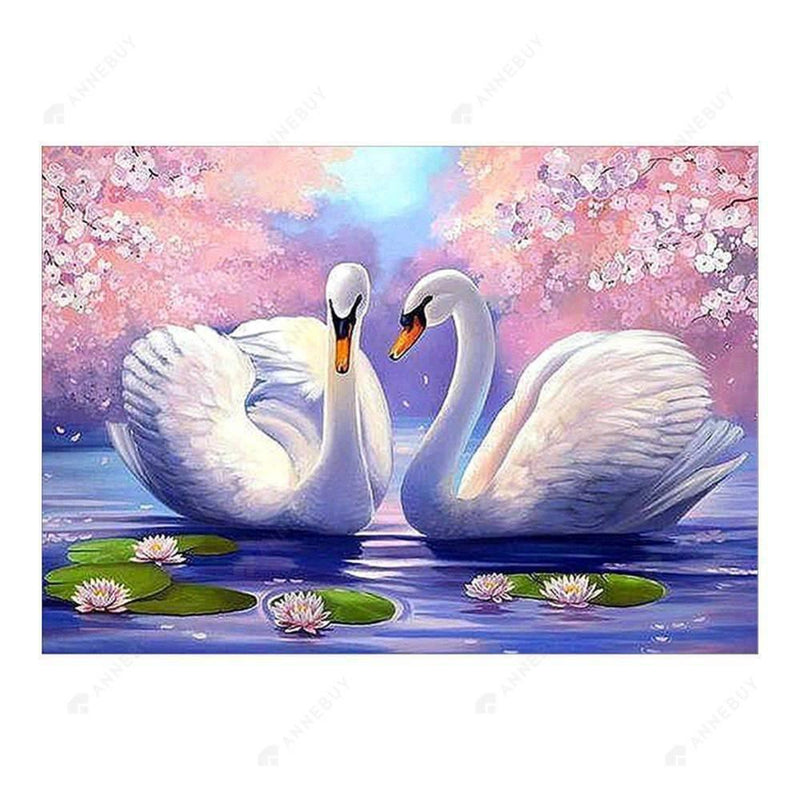 Two Swans Free 5D Diamond Painting Kits MyCraftsGfit - Free 5D Diamond Painting mycraftsgift.com