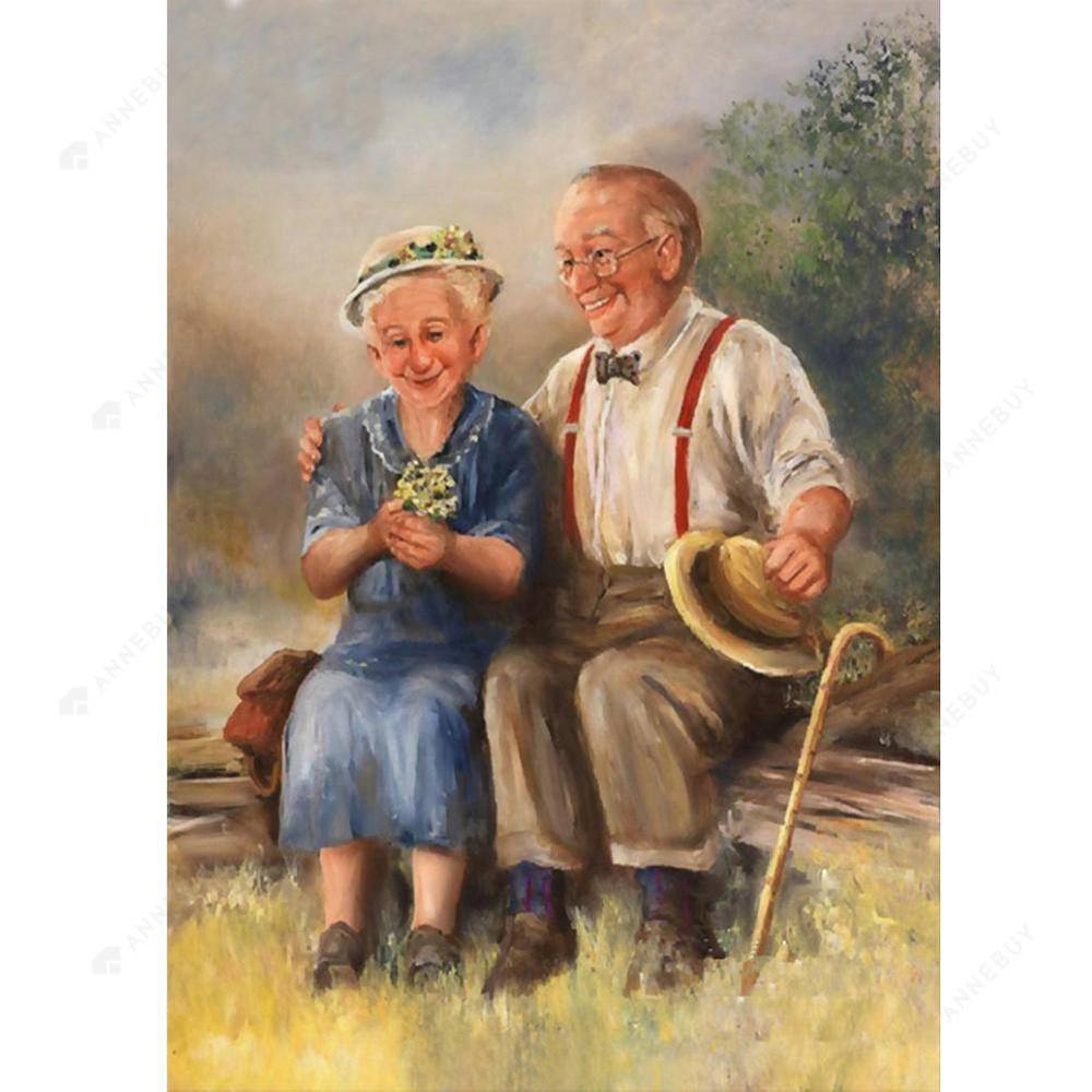 Free Warm Old Lovers - MyCraftsGfit - Free 5D Diamond Painting