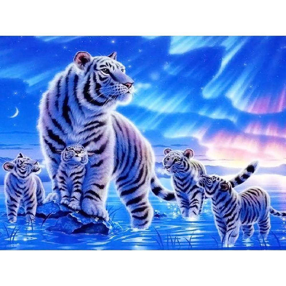 Free White Tigers - MyCraftsGfit - Free 5D Diamond Painting