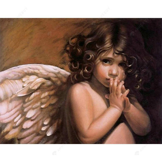 Free Wings Angel Kid - MyCraftsGfit - Free 5D Diamond Painting