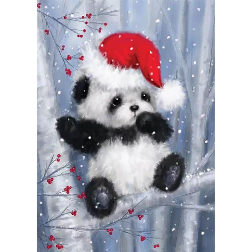 Free Winter Cartoon Panda - MyCraftsGfit - Free 5D Diamond Painting