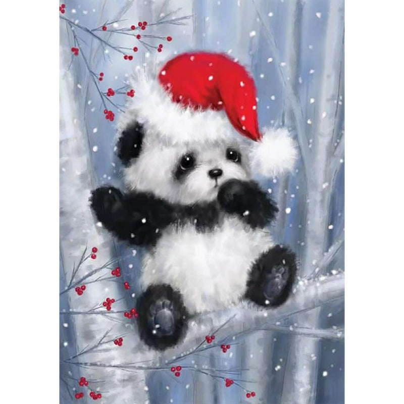 Winter Cartoon Panda Free 5D Diamond Painting Kits MyCraftsGfit - Free 5D Diamond Painting mycraftsgift.com