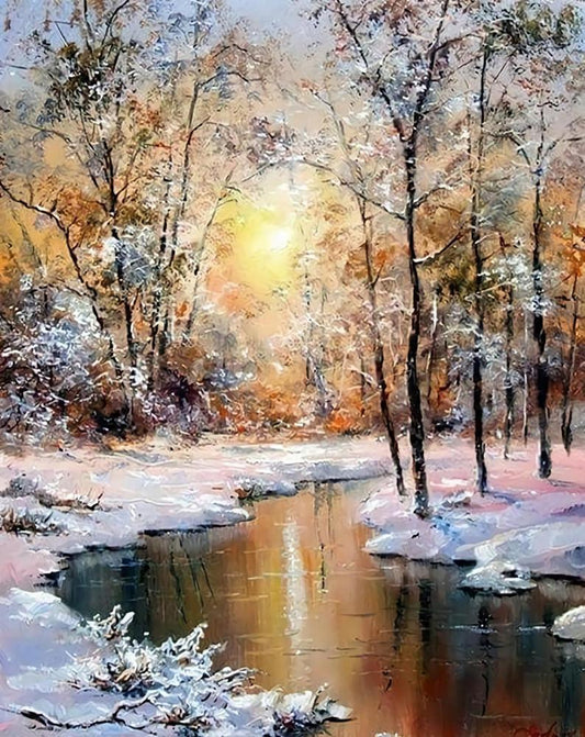 Winter Forest Free 5D Diamond Painting Kits MyCraftsGfit - Free 5D Diamond Painting mycraftsgift.com