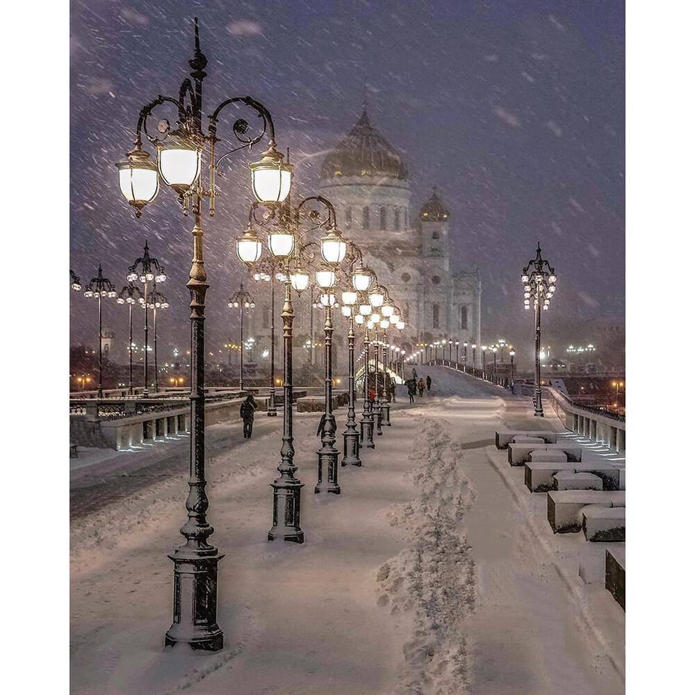 Free Winter  Street - MyCraftsGfit - Free 5D Diamond Painting