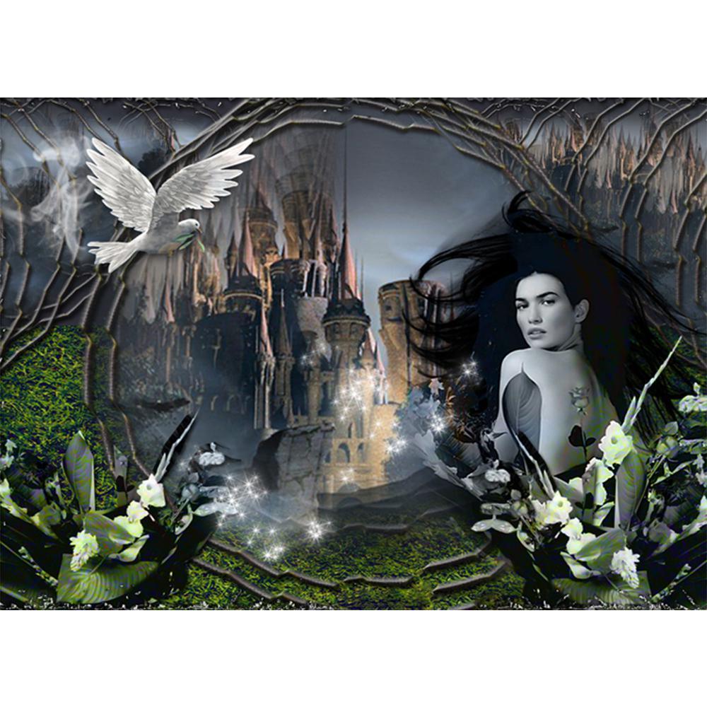 Free Woman And Castle - MyCraftsGfit - Free 5D Diamond Painting