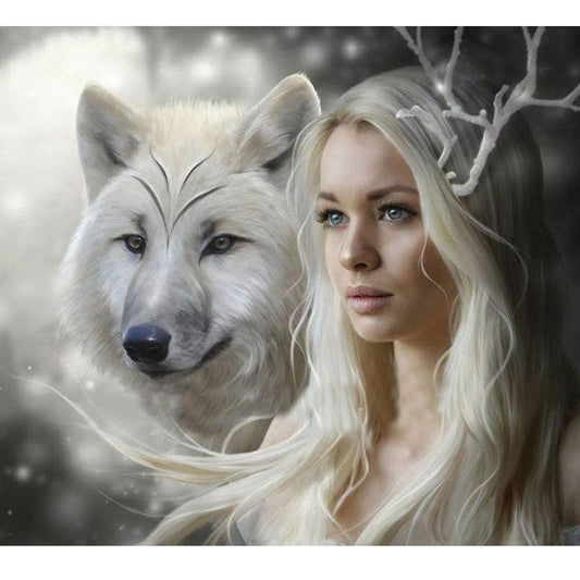 Free Wolf Beauty - MyCraftsGfit - Free 5D Diamond Painting