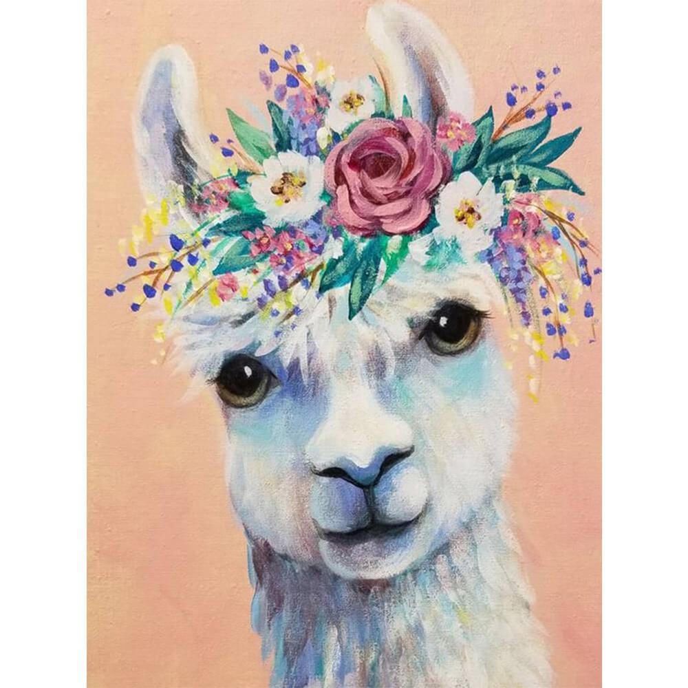 Free Wreath Alpaca - MyCraftsGfit - Free 5D Diamond Painting