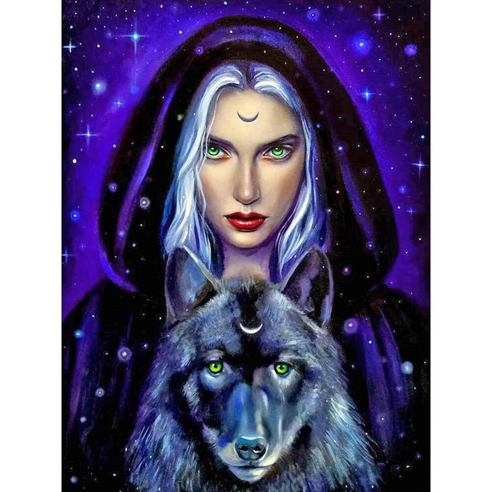 Free Witch and Wolf - MyCraftsGfit - Free 5D Diamond Painting