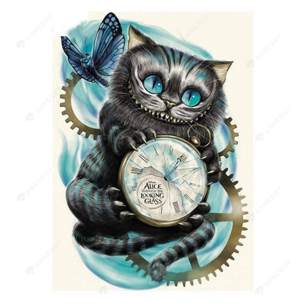 Free Cat Hold Clock - MyCraftsGfit - Free 5D Diamond Painting