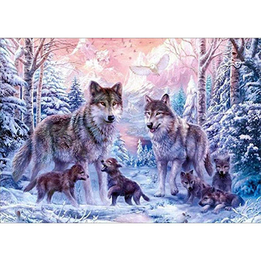 Free 5D Diamond Painting Kits Wolves freeshipping - MyCraftsGfit - 5D Diamond Painting