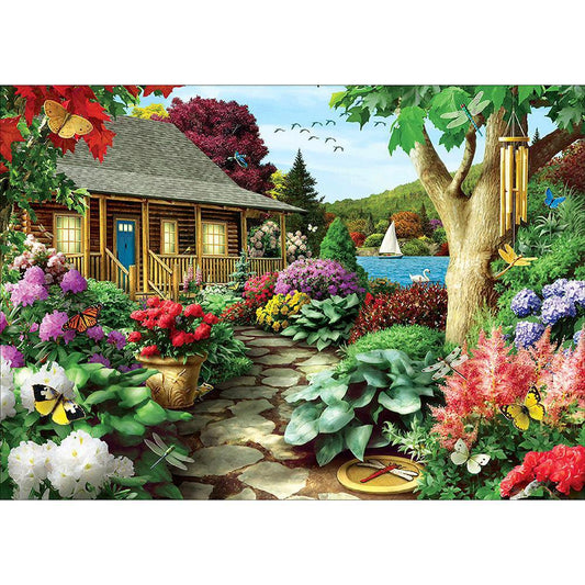 Free Wooden Cottage - MyCraftsGfit - Free 5D Diamond Painting